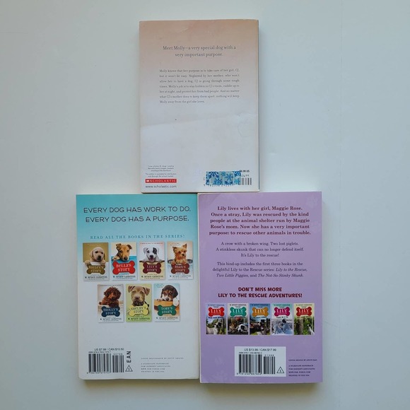 5/$15 - 3 Kids Dog Book Lot W Bruce Cameron Lily to the Rescue Molly's Ellie's - Picture 2 of 16